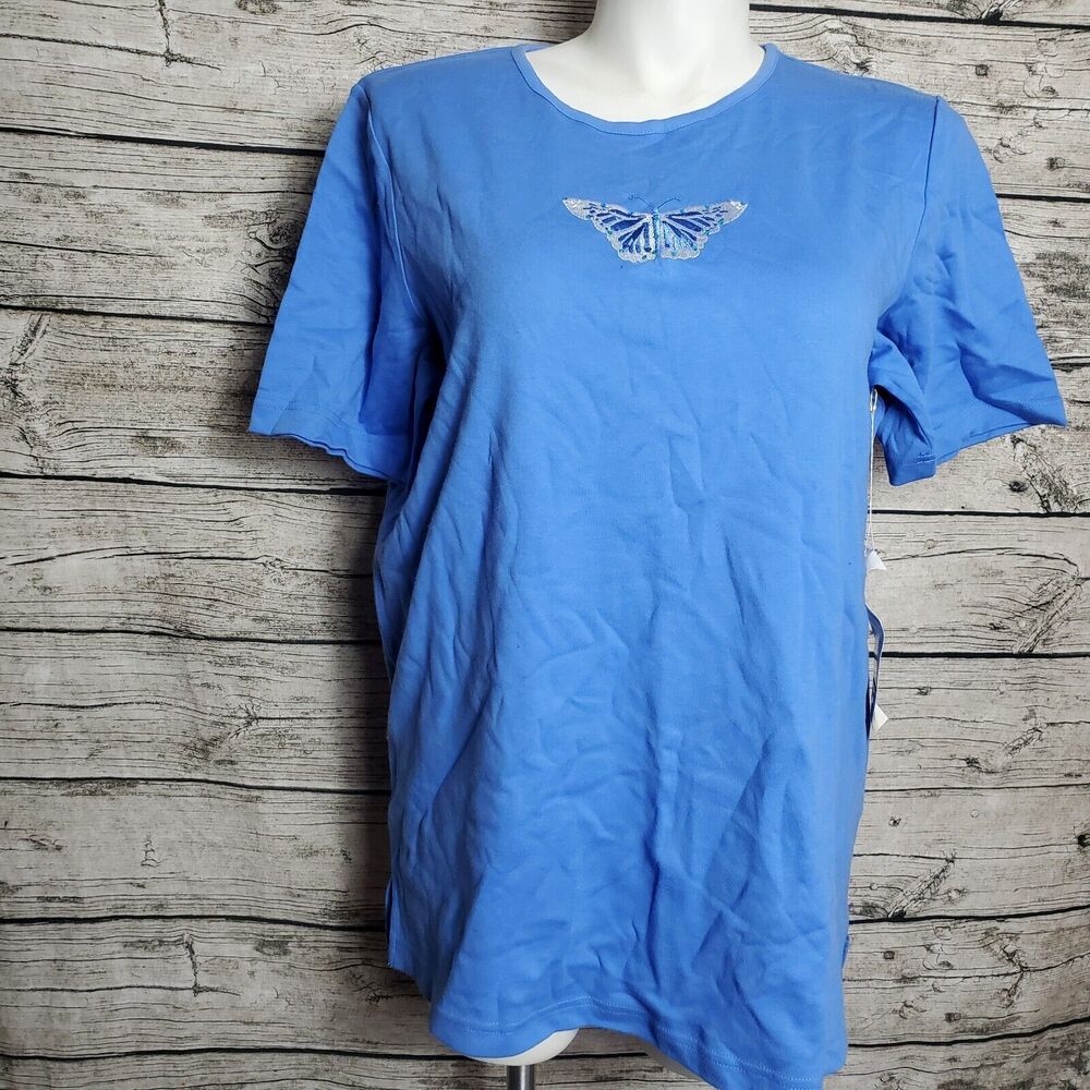 Diane's Essentials Blue T Shirt Size 1X NWT